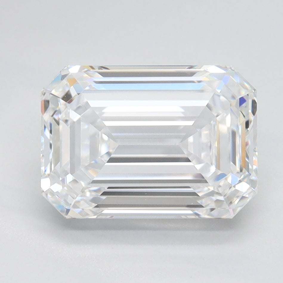 2.2 Carat Emerald Lab Diamond with  Cut Diamond in 14KT  view 1
