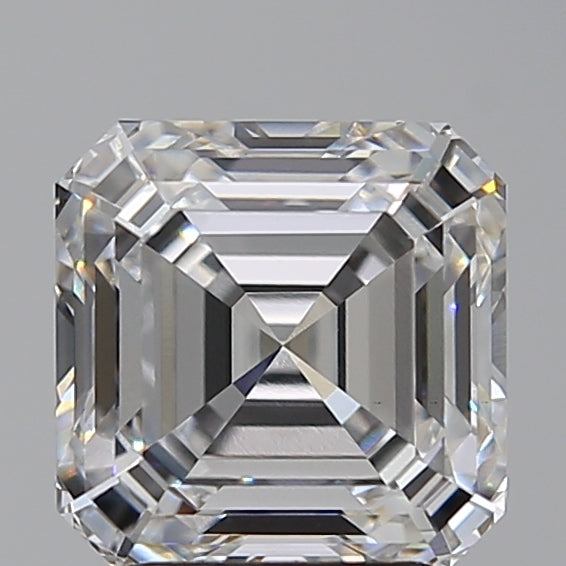 3.08 Carat Asscher Lab Diamond with  Cut Diamond in 14KT  view 1
