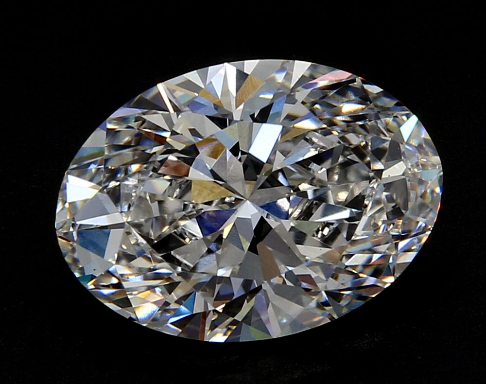 2.91 Carat Oval Lab Diamond with  Cut Diamond in 14KT  view 1
