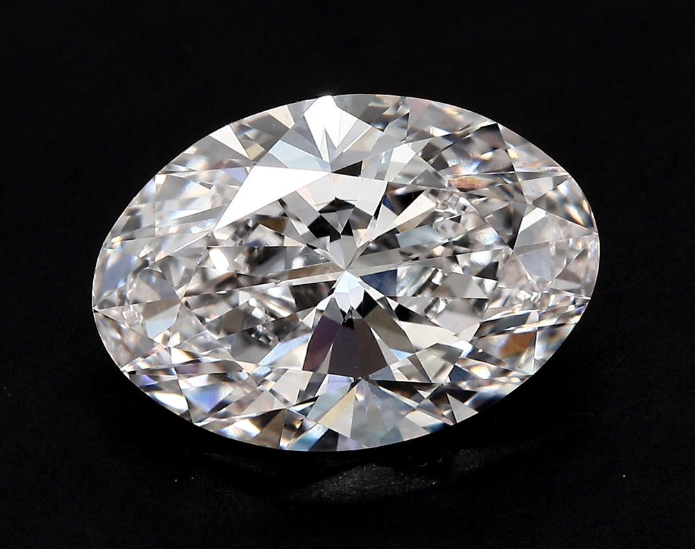 3.2 Carat Oval Lab Diamond with  Cut Diamond in 14KT  view 1
