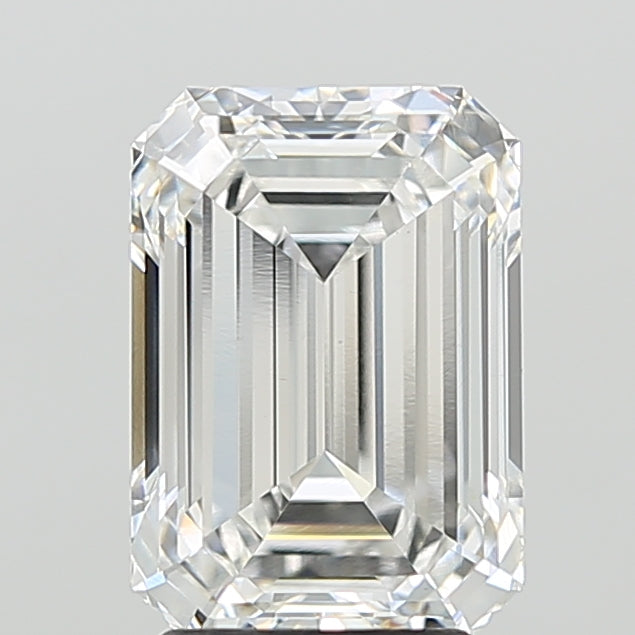 3.06 Carat Emerald Lab Diamond with  Cut Diamond in 14KT  view 1
