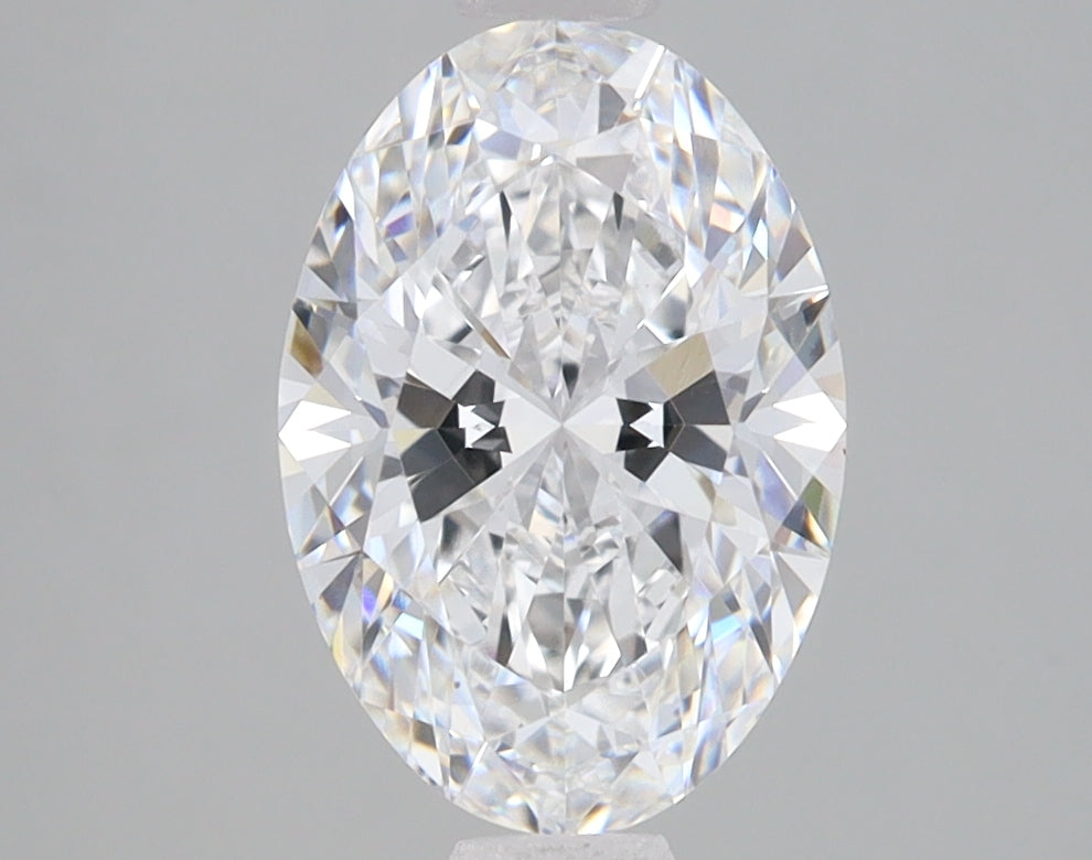 2.04 Carat Oval Lab Diamond with  Cut Diamond in 14KT  view 1

