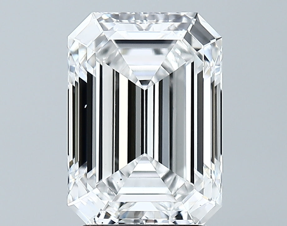 3.16 Carat Emerald Lab Diamond with  Cut Diamond in 14KT  view 1
