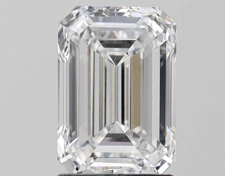 2.02 Carat Emerald Lab Diamond with  Cut Diamond in 14KT  view 1
