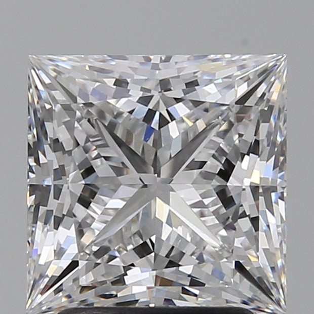 2.59 Carat Princess Lab Diamond with  Cut Diamond in 14KT  view 1
