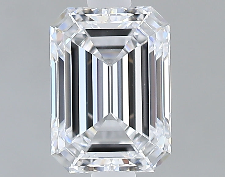 1.2 Carat Emerald Lab Diamond with  Cut Diamond in 14KT  view 1
