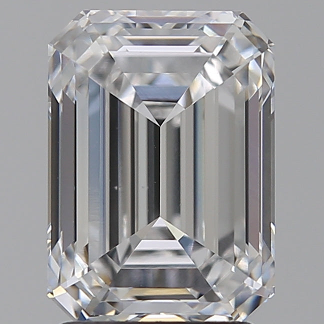 2.57 Carat Emerald Lab Diamond with  Cut Diamond in 14KT  view 1
