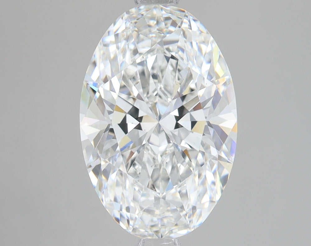 3.71 Carat Oval Lab Diamond with  Cut Diamond in 14KT  view 1
