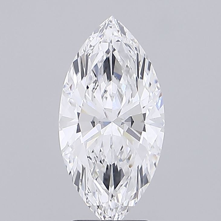 2.1 Carat Marquise Lab Diamond with  Cut Diamond in 14KT  view 1
