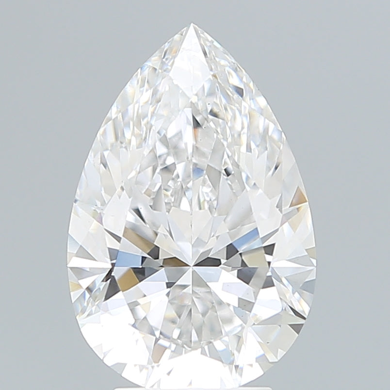 4.21 Carat Pear Lab Diamond with  Cut Diamond in 14KT  view 1
