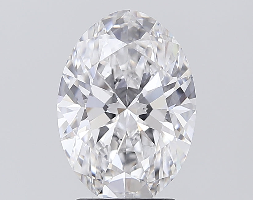 3.01 Carat Oval Lab Diamond with  Cut Diamond in 14KT  view 1
