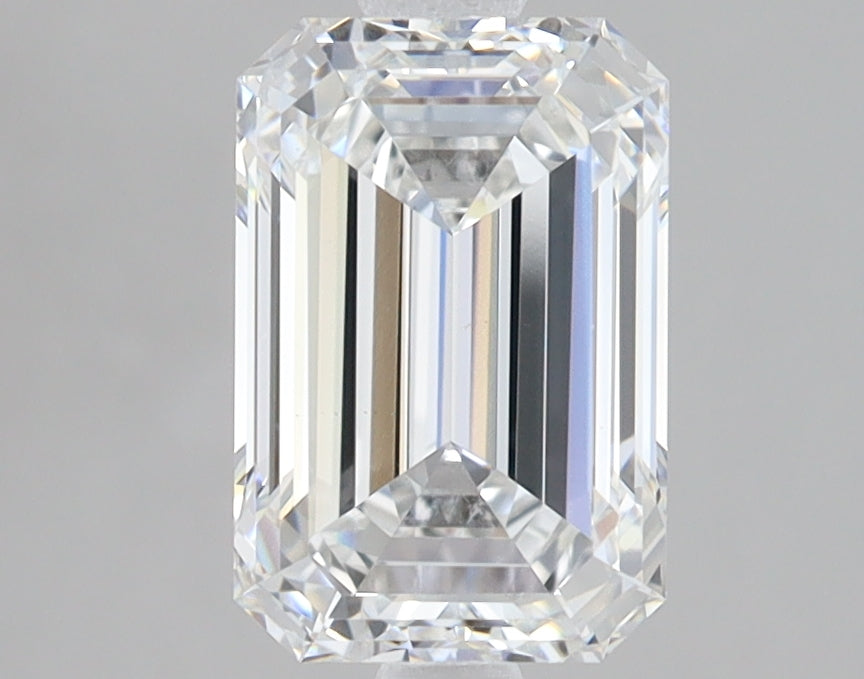 2.1 Carat Emerald Lab Diamond with  Cut Diamond in 14KT  view 1
