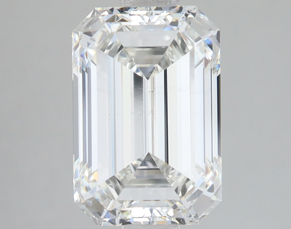 3.07 Carat Emerald Lab Diamond with  Cut Diamond in 14KT  view 1
