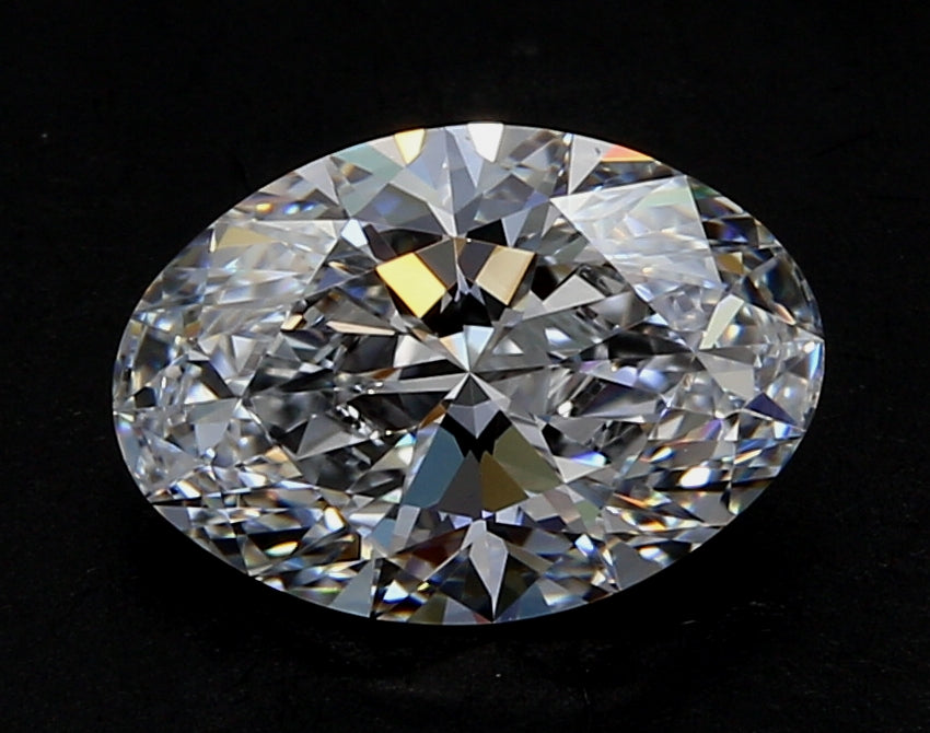 2.2 Carat Oval Lab Diamond with  Cut Diamond in 14KT  view 1
