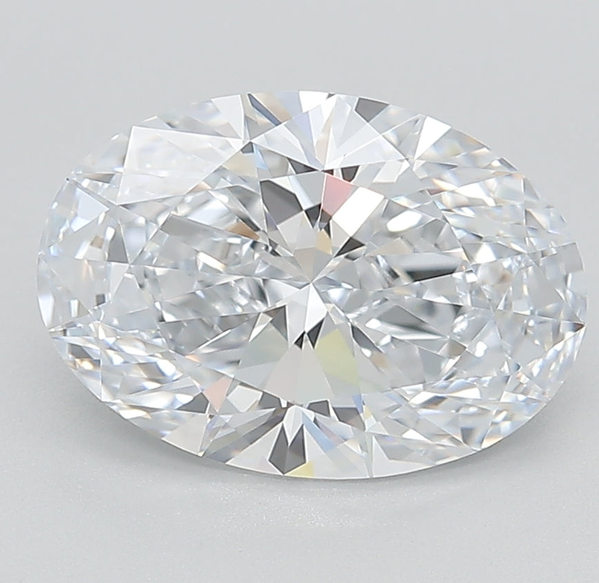 3.06 Carat Oval Lab Diamond with  Cut Diamond in 14KT  view 1
