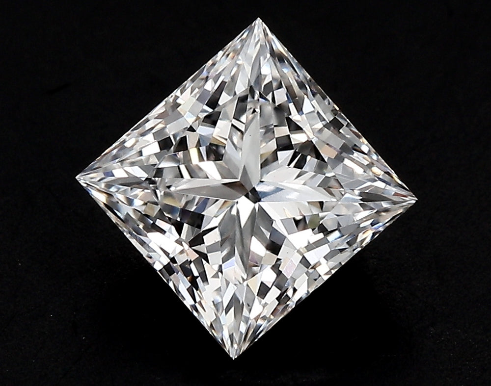 1.5 Carat Princess Lab Diamond with  Cut Diamond in 14KT  view 1

