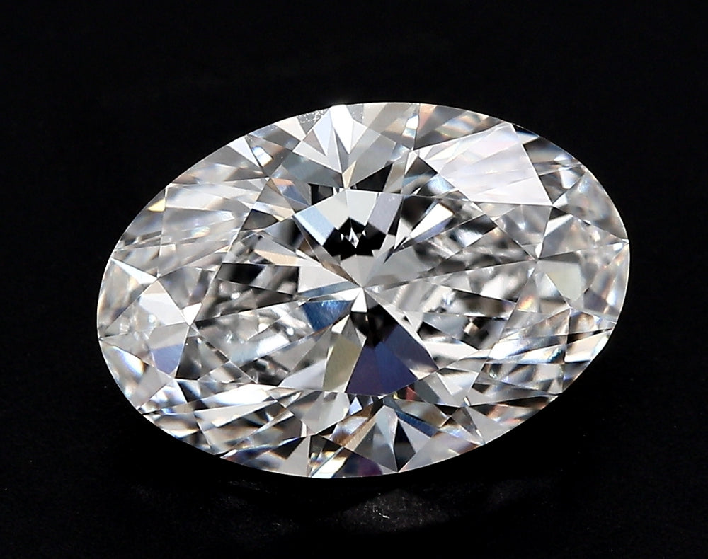 3.09 Carat Oval Lab Diamond with  Cut Diamond in 14KT  view 1
