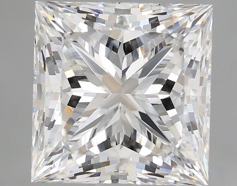 3.05 Carat Princess Lab Diamond with  Cut Diamond in 14KT  view 1
