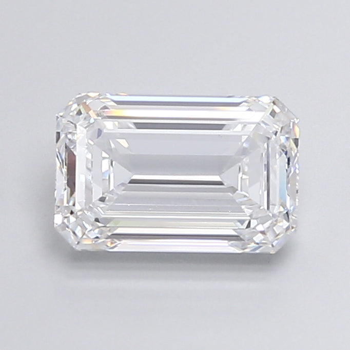 2.62 Carat Emerald Lab Diamond with  Cut Diamond in 14KT  view 1
