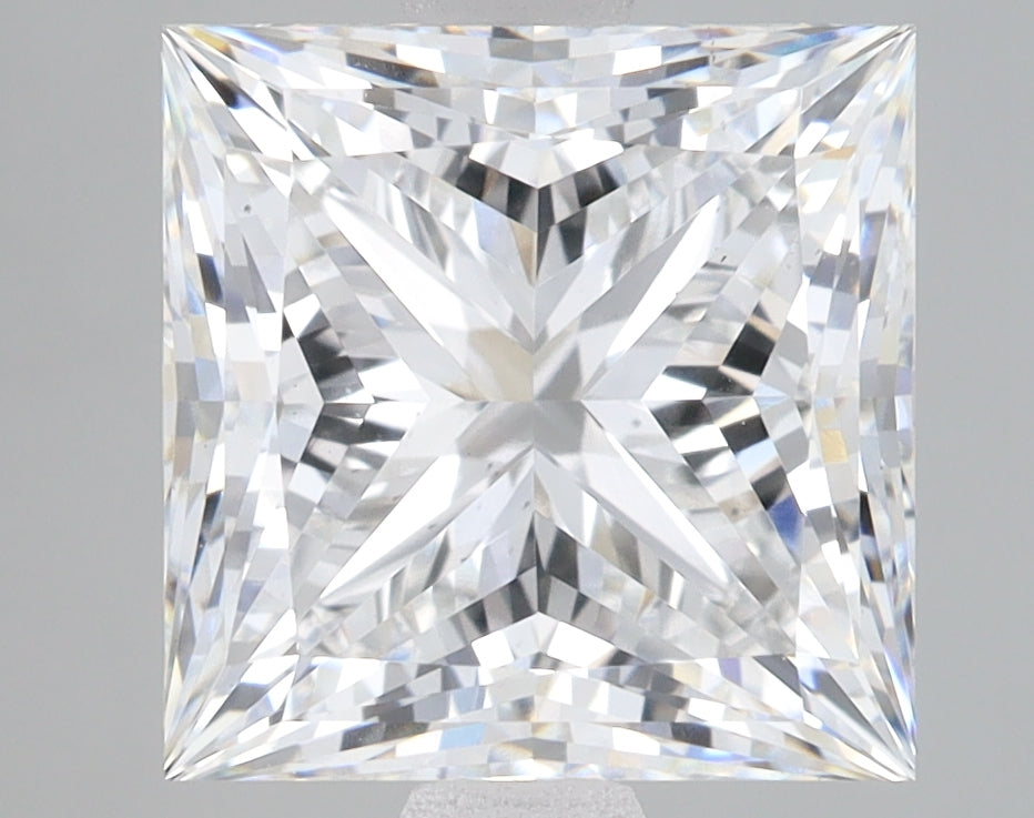 3.86 Carat Princess Lab Diamond with  Cut Diamond in 14KT  view 1
