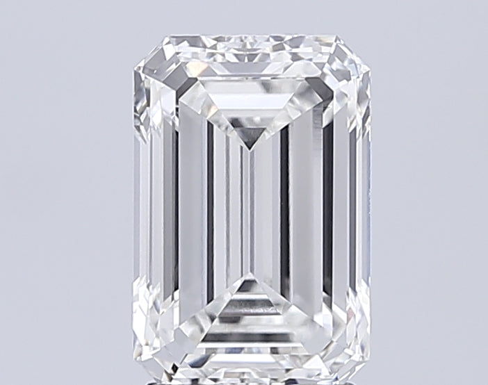 3.01 Carat Emerald Lab Diamond with  Cut Diamond in 14KT  view 1
