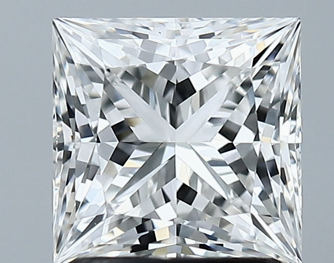 1.5 Carat Princess Lab Diamond with  Cut Diamond in 14KT  view 1

