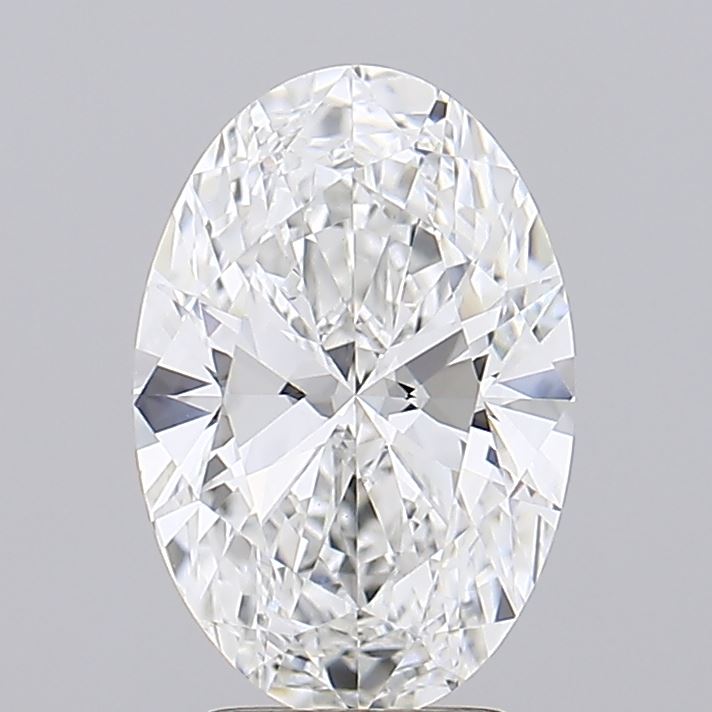 3.09 Carat Oval Lab Diamond with  Cut Diamond in 14KT  view 1
