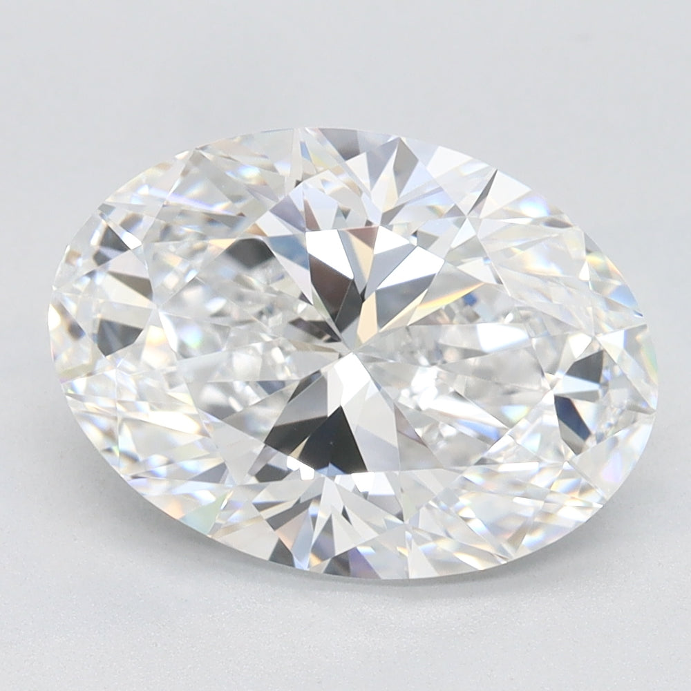 3.05 Carat Oval Lab Diamond with  Cut Diamond in 14KT  view 1
