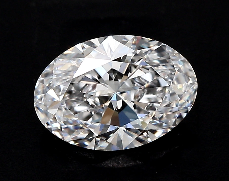 3.02 Carat Oval Lab Diamond with  Cut Diamond in 14KT  view 1
