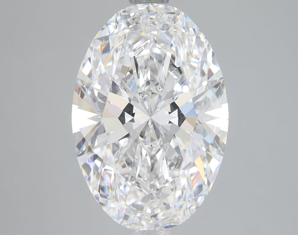 3.66 Carat Oval Lab Diamond with  Cut Diamond in 14KT  view 1
