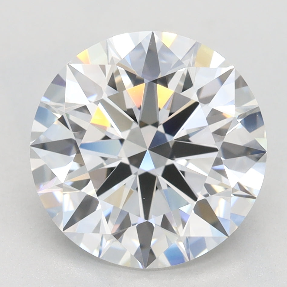 3.02 Carat Round Lab Diamond with  Cut Diamond in 14KT  view 1
