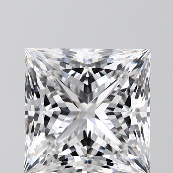 2.59 Carat Princess Lab Diamond with  Cut Diamond in 14KT  view 1
