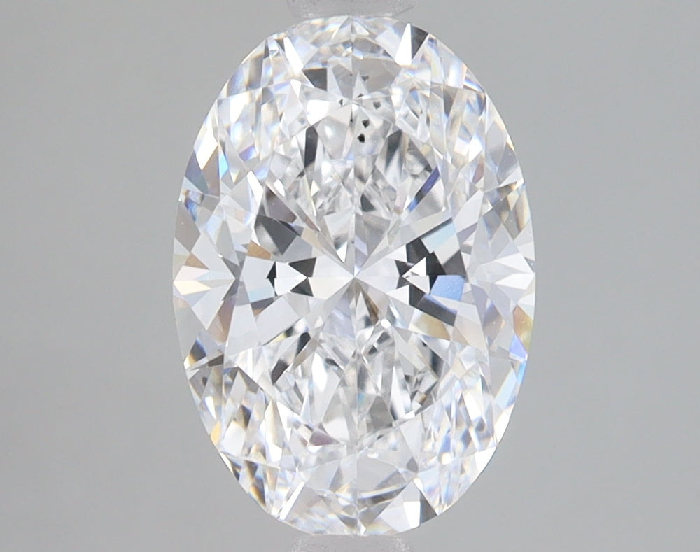 2.47 Carat Oval Lab Diamond with  Cut Diamond in 14KT  view 1
