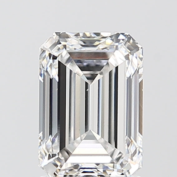 2.05 Carat Emerald Lab Diamond with  Cut Diamond in 14KT  view 1
