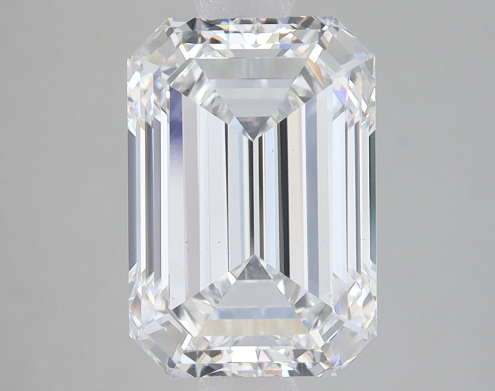 3.71 Carat Emerald Lab Diamond with  Cut Diamond in 14KT  view 1
