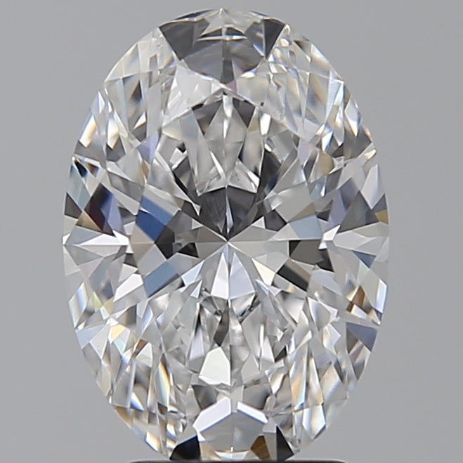 3.04 Carat Oval Lab Diamond with  Cut Diamond in 14KT  view 1
