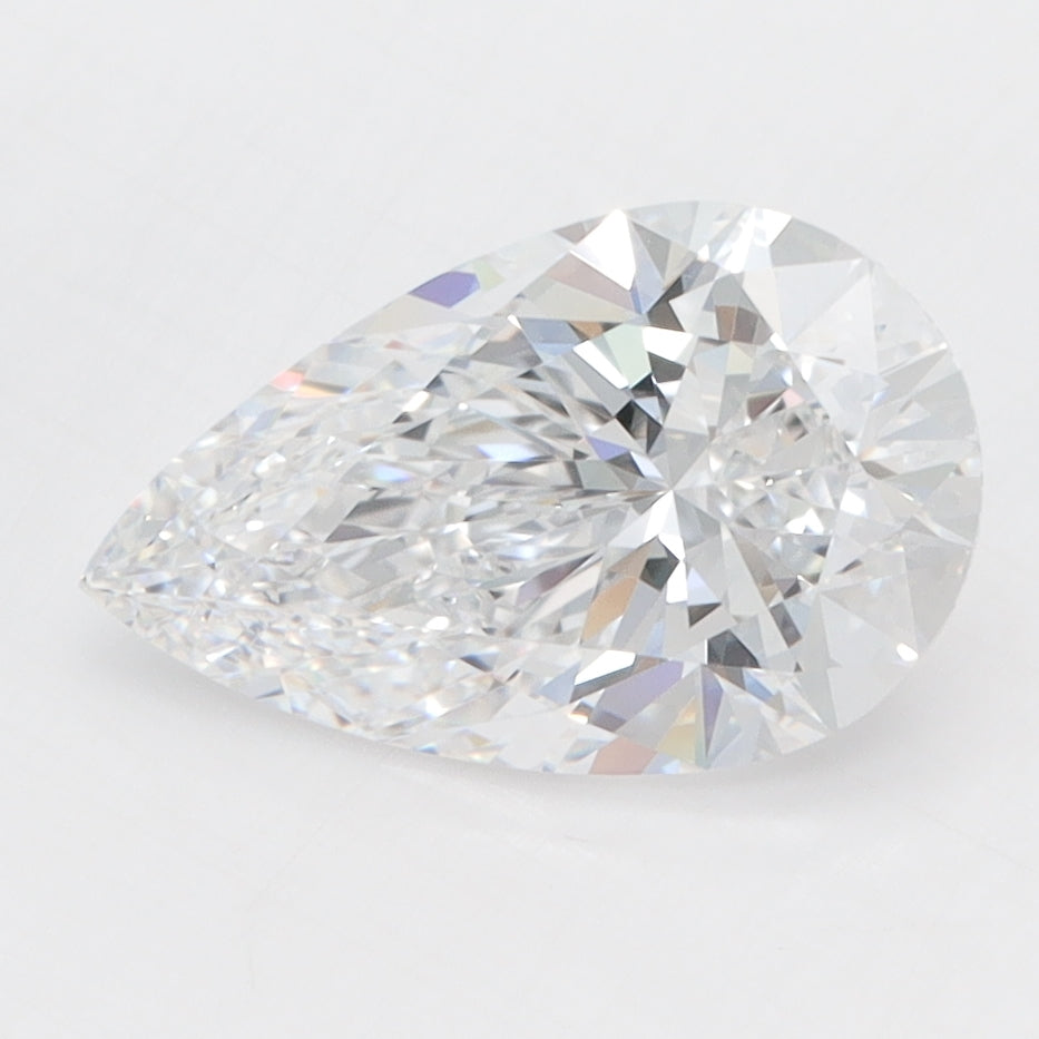 2.03 Carat Pear Lab Diamond with  Cut Diamond in 14KT  view 1
