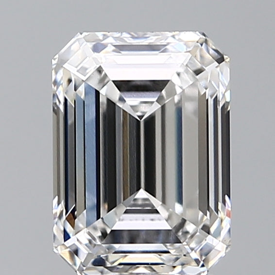 2.5 Carat Emerald Lab Diamond with  Cut Diamond in 14KT  view 1
