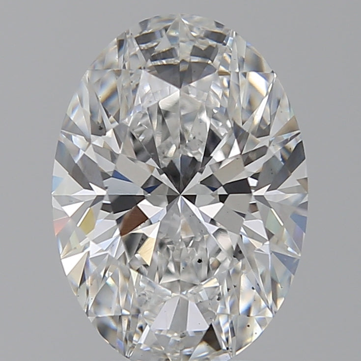 3.59 Carat Oval Lab Diamond with  Cut Diamond in 14KT  view 1
