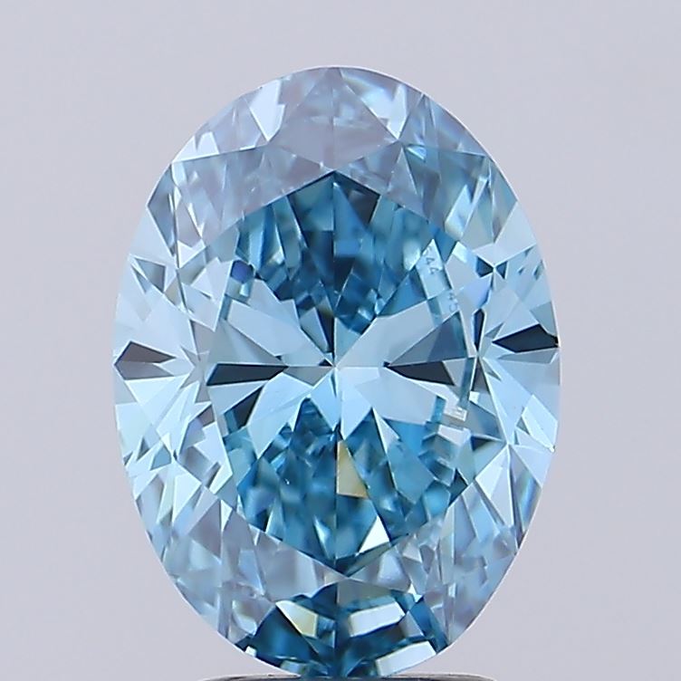 3.03 Carat Oval Lab Diamond with  Cut Diamond in 14KT  view 1
