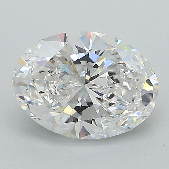 1.5 Carat Oval Lab Diamond with  Cut Diamond in 14KT  view 1
