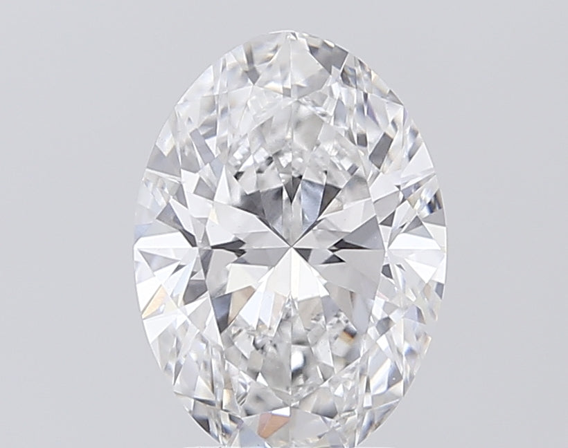 3.0 Carat Oval Lab Diamond with  Cut Diamond in 14KT  view 1
