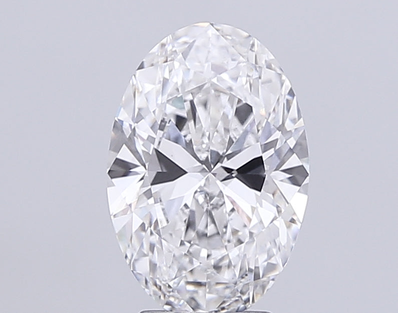 4.01 Carat Oval Lab Diamond with  Cut Diamond in 14KT  view 1
