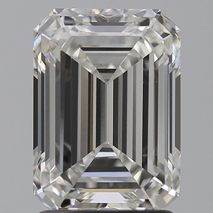 2.05 Carat Emerald Lab Diamond with  Cut Diamond in 14KT  view 1
