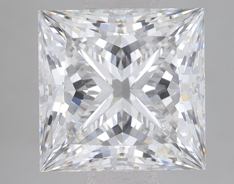 2.63 Carat Princess Lab Diamond with  Cut Diamond in 14KT  view 1
