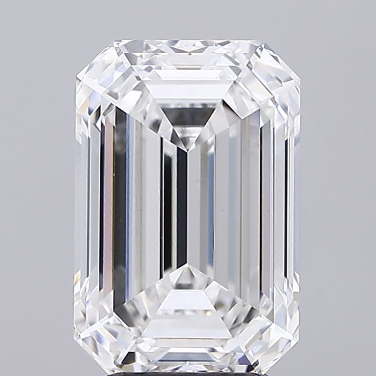 4.09 Carat Emerald Lab Diamond with  Cut Diamond in 14KT  view 1
