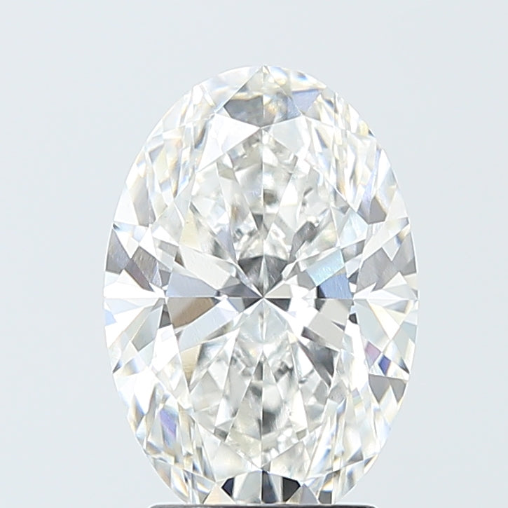 3.08 Carat Oval Lab Diamond with  Cut Diamond in 14KT  view 1
