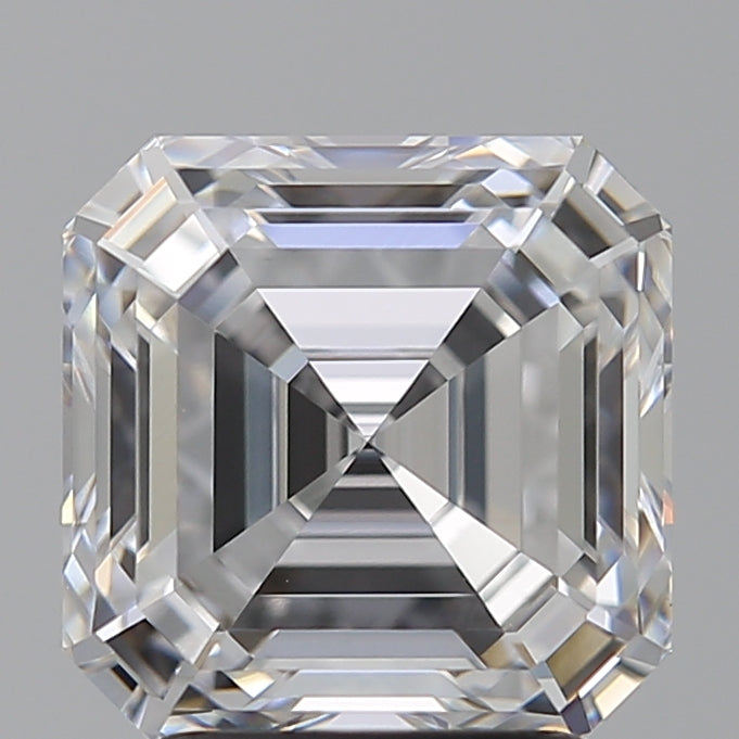 3.09 Carat Asscher Lab Diamond with  Cut Diamond in 14KT  view 1
