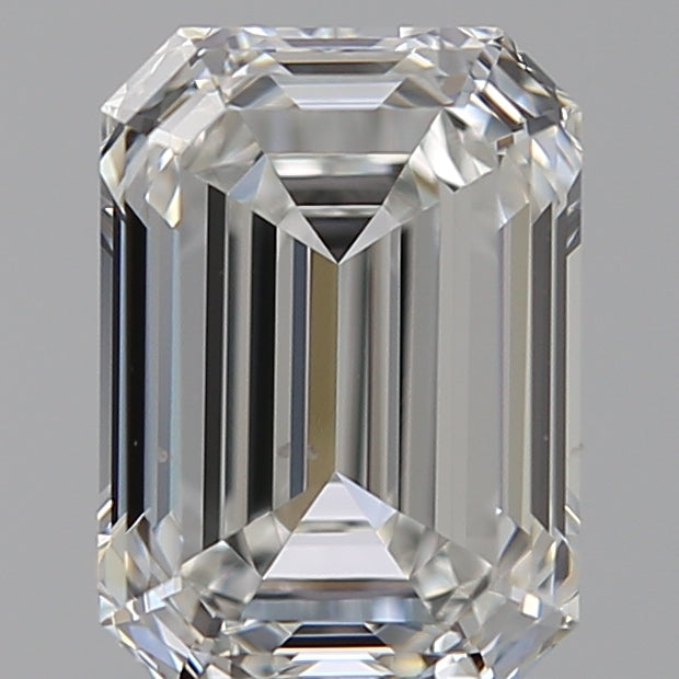 1.59 Carat Emerald Lab Diamond with  Cut Diamond in 14KT  view 1
