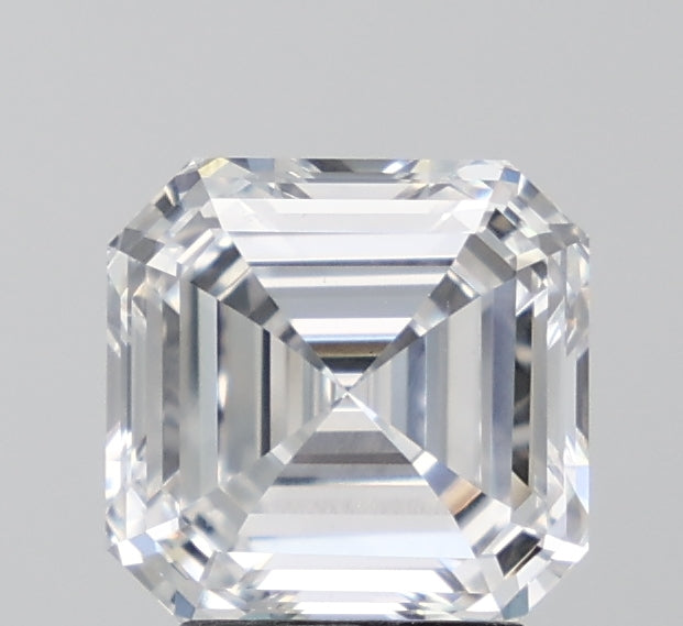 2.93 Carat Asscher Lab Diamond with  Cut Diamond in 14KT  view 1
